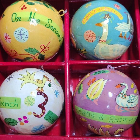 VTG Crate&Barrel 12 Days of Christmas Ornament Set. Ch2 - Picture 2 of 5